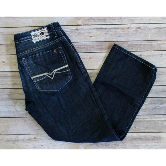 Buffalo David Bitton Jeans Mens 34 x 28 Rock For Freedom Dark Wash Denim - Picture 1 of 7